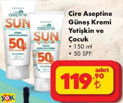 CİRE ASEPTİNE GÜNEŞ KREMİ YETİŞKİN VE ÇOCUK